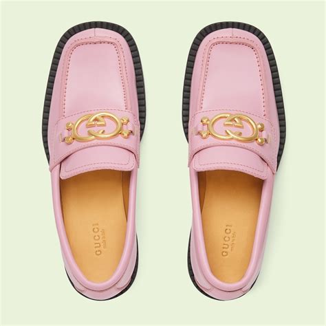 pink gucci print|Gucci pink loafers.